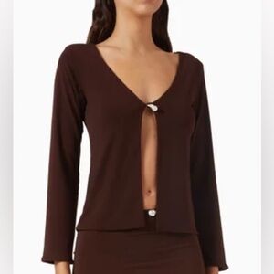 Sara Cristina arena pearl embellished top cardigan in italian jersey